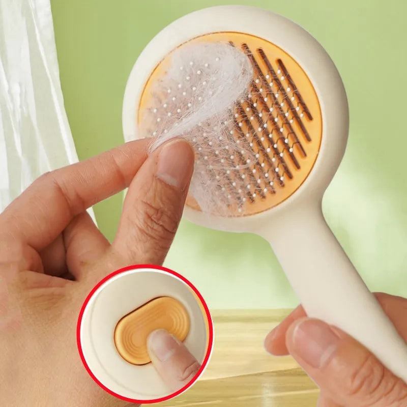 Self Cleaning Pet Brush — One Click Hair Removal for Cats