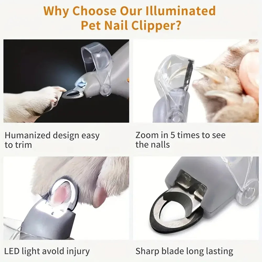 Professional LED Pet Nail Clippers — Never Cut Too Deep Again
