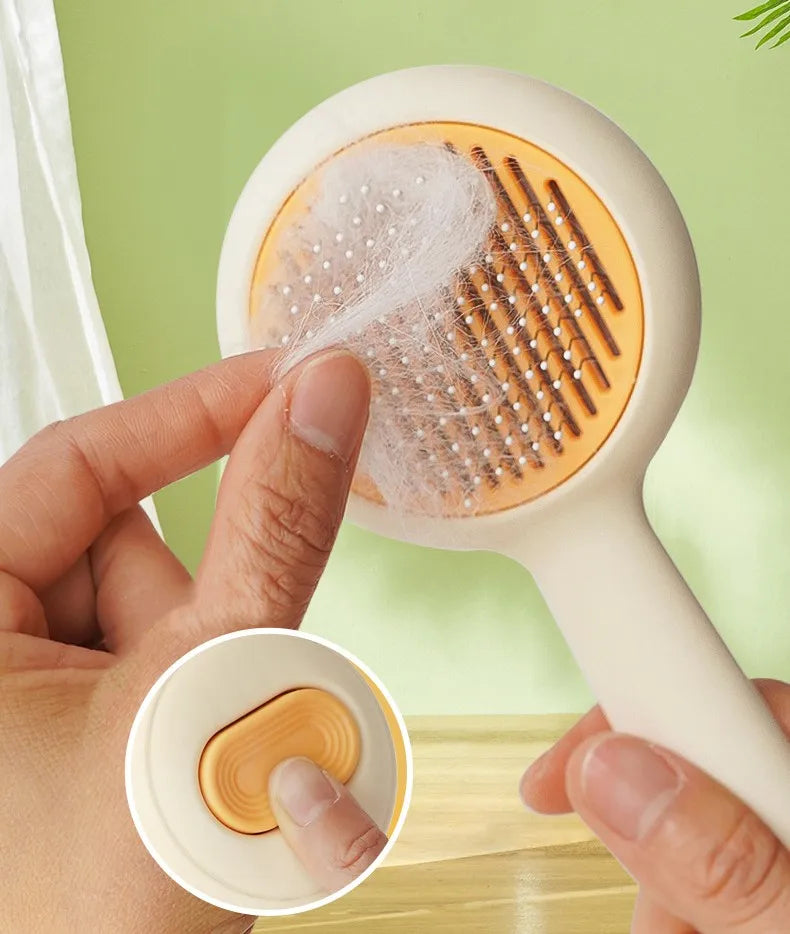 Self Cleaning Pet Brush — One Click Hair Removal for Cats