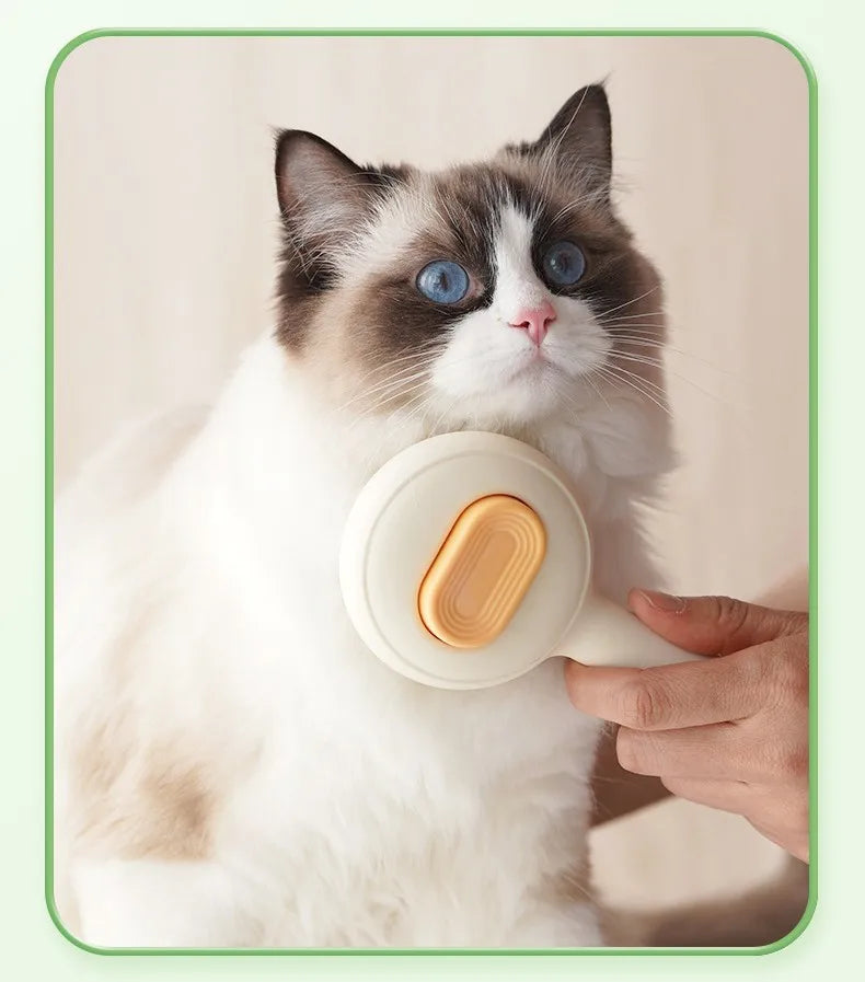 Self Cleaning Pet Brush — One Click Hair Removal for Cats