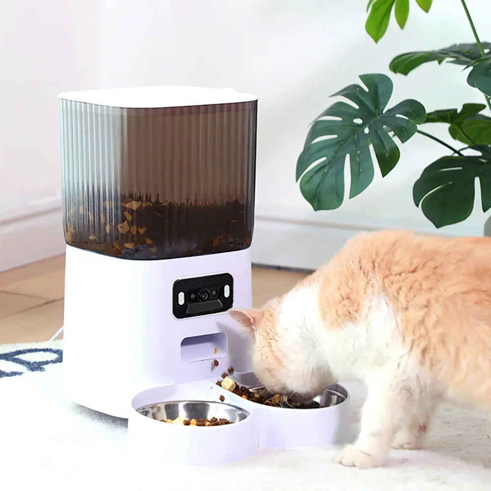 Smart Automatic Pet Feeder with Camera & Voice Recorder