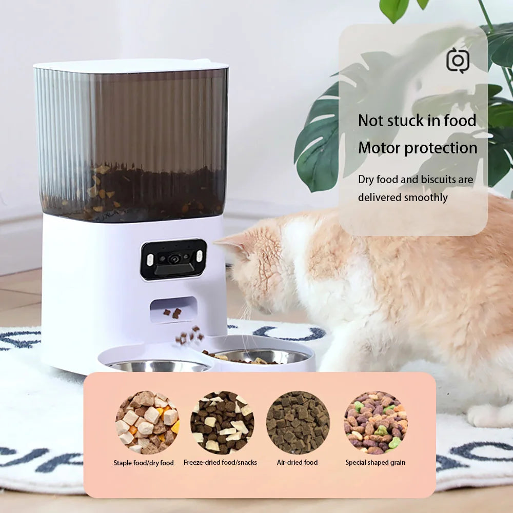 Smart Automatic Pet Feeder with Camera & Voice Recorder