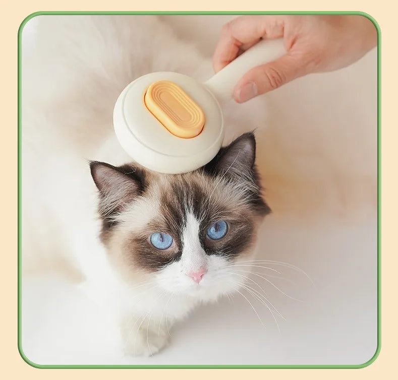Self Cleaning Pet Brush — One Click Hair Removal for Cats