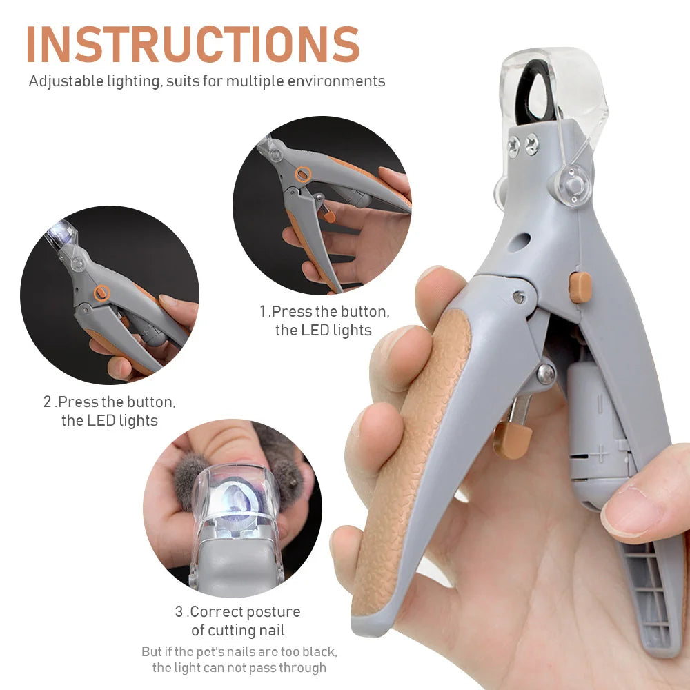 Professional LED Pet Nail Clippers — Never Cut Too Deep Again